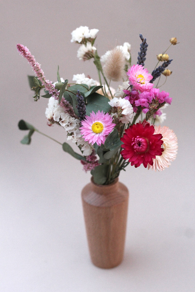Irish craft bud vase with Organically grown Irish dried flowers