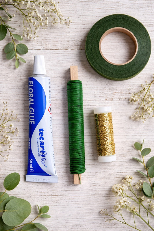 Florist Essentials Starter Kit | Wire, Florist Tape & Florist Glue (All-in-One)