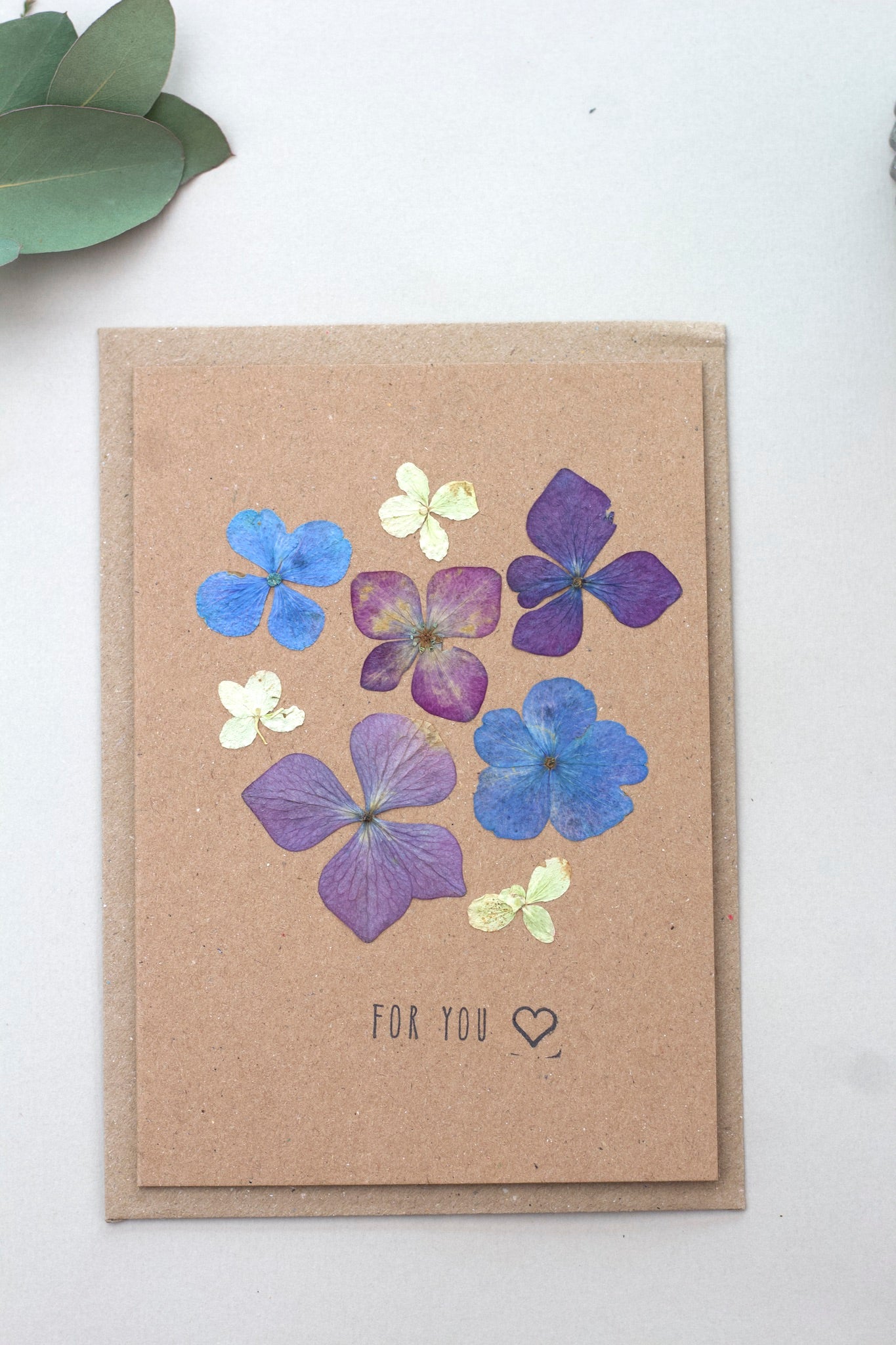 For You Handmade Pressed flower card