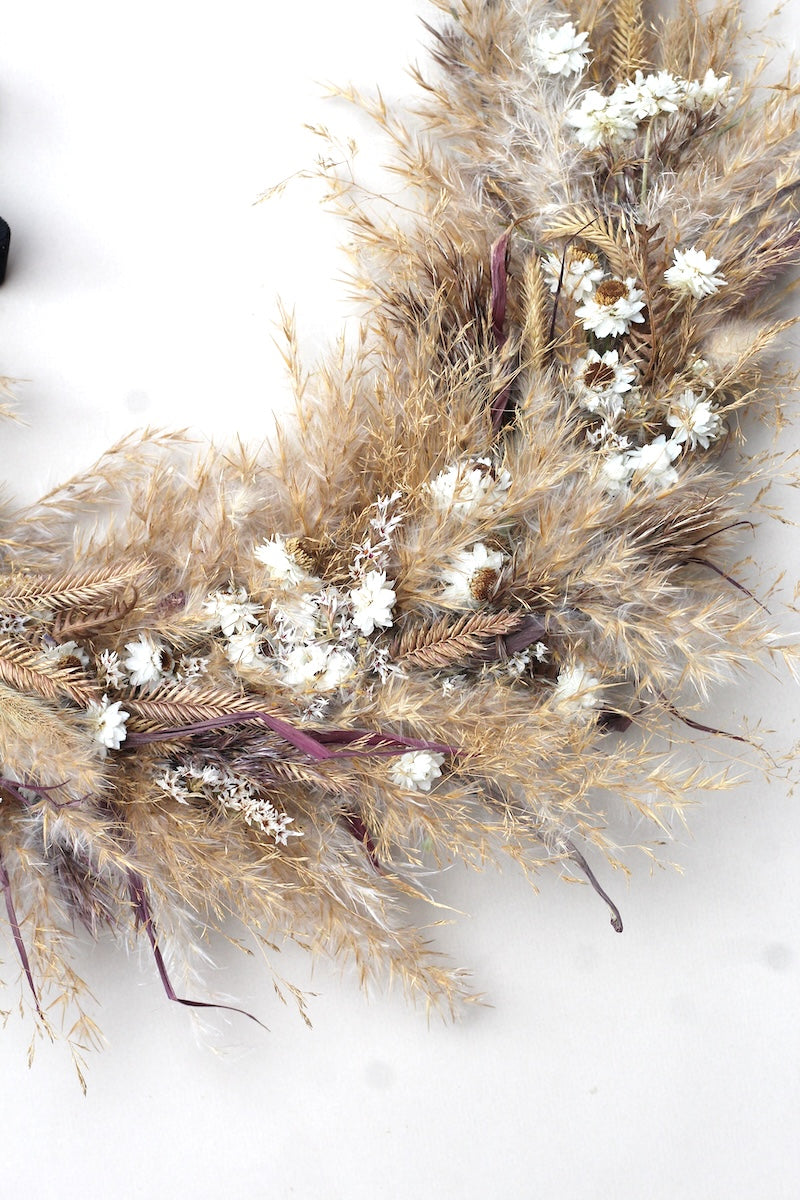 The Wild One dried flower wreath