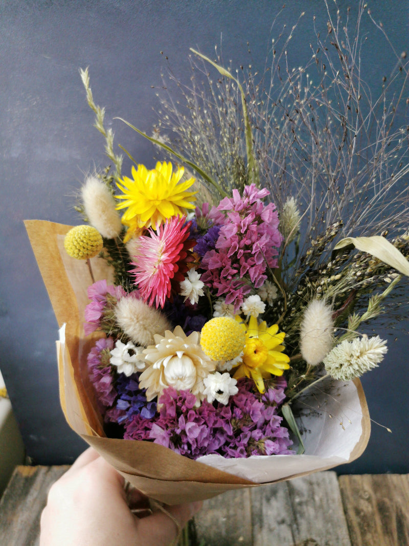 Dried flower mixed colour bouquet grown in Ireland