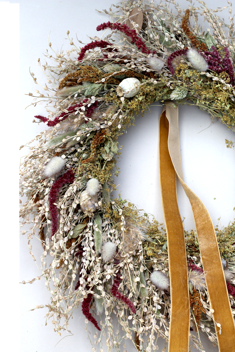 Autumn Sunshine dried flower wreath