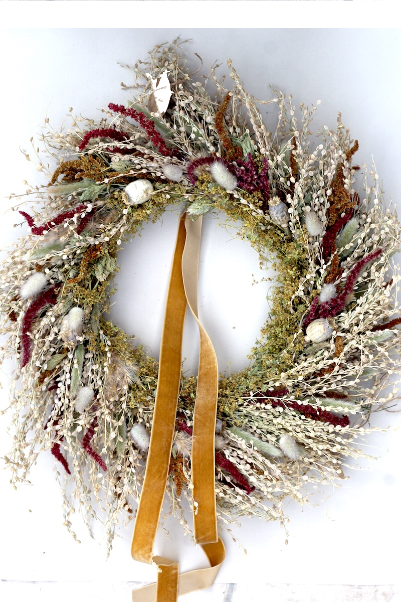 Autumn Sunshine dried flower wreath