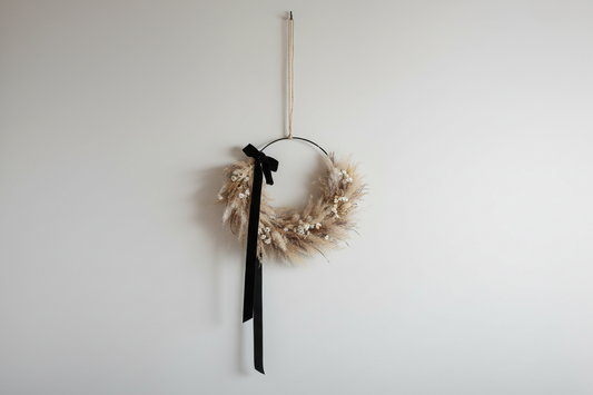 wild moody dried flower irish made wreath