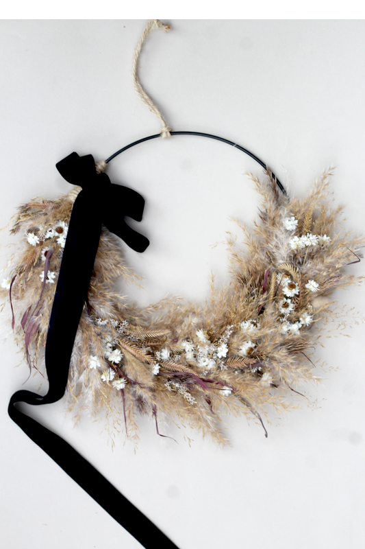 The Wild One dried flower wreath