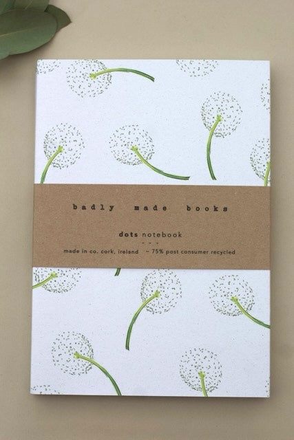 Eco friendly Flower/Floral Dandelion notebook
