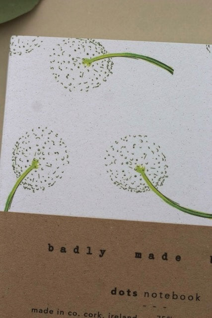 Eco friendly Flower/Floral Dandelion notebook