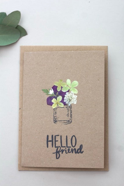 Hello Friend Handmade greeting card